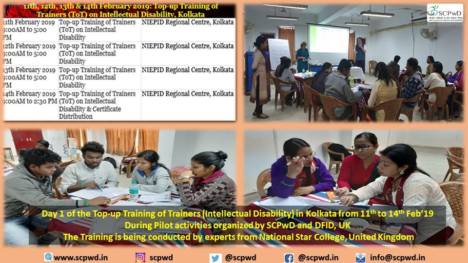 Top-up Training of Trainers (Intellectual Disability) in Kolkata from 11th to 14th Feb’19